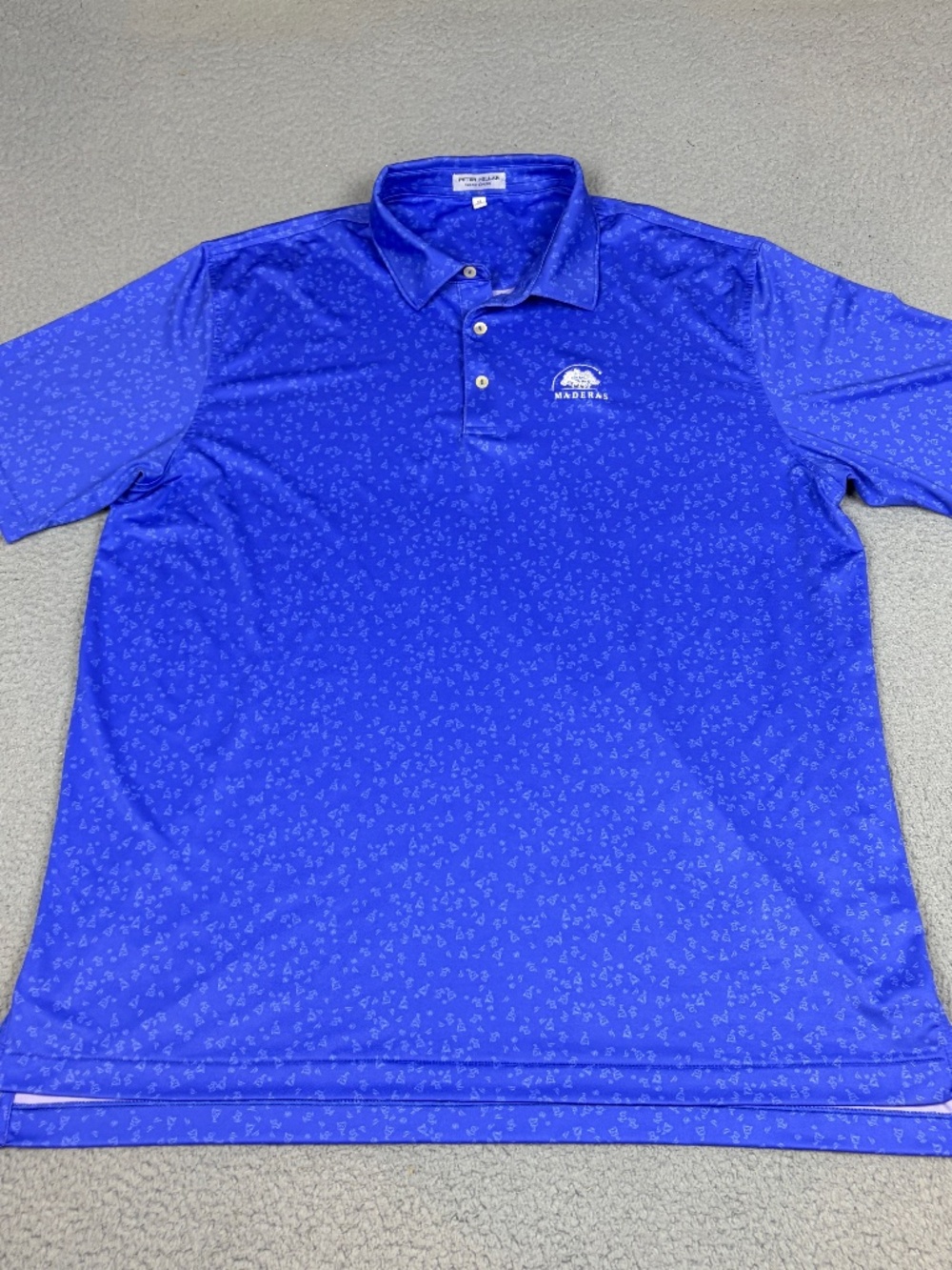 Peter Millar Polo Shirt Men XL Blue Geometric Golf Stretch Summer Comfort